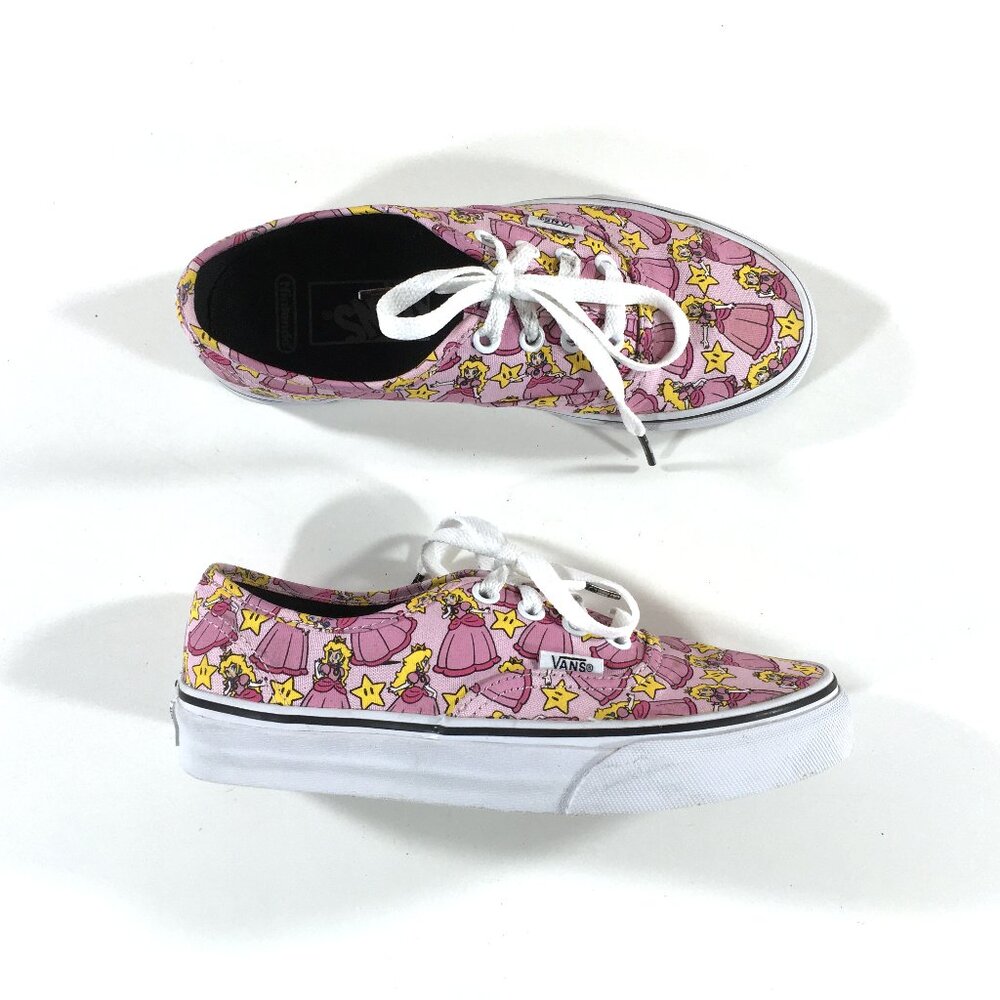 Vans Nintendo Princess Peach Lace Up Sneakers Womens Size 5.5 EUR 35 Pink